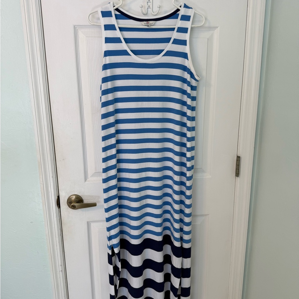 Vineyard Vines Blue and White Striped Maxi Dress size M